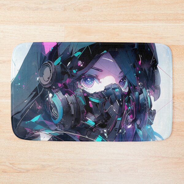 Item preview, Synthwave Cybernetic Future Anime Girl designed and sold by bubblegoth.