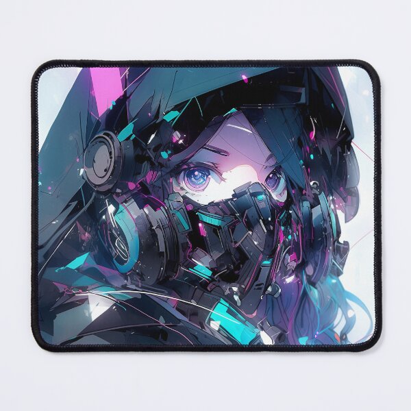 Item preview, Synthwave Cybernetic Future Anime Girl designed and sold by bubblegoth.