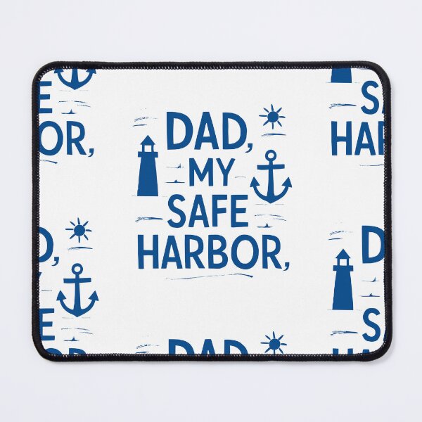 Item preview, Dad, My Safe Harbor: Serene Father's Day Typography Illustration designed and sold by HahaHandlesHub.