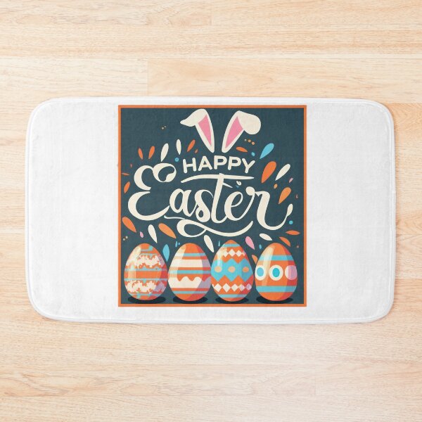 Item preview,  happy easter with  colored eggs  designed and sold by Expressions-Sel.