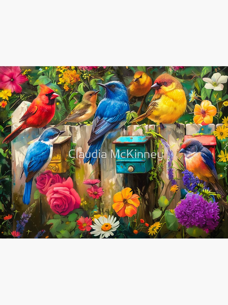 Thumbnail 3 of 3, Sticker, Bird Garden designed and sold by phatpuppyart.