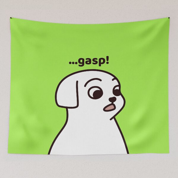 Item preview, Gasp Surprised Cute White Puppy Dog Lover designed and sold by sarahgirlshop.