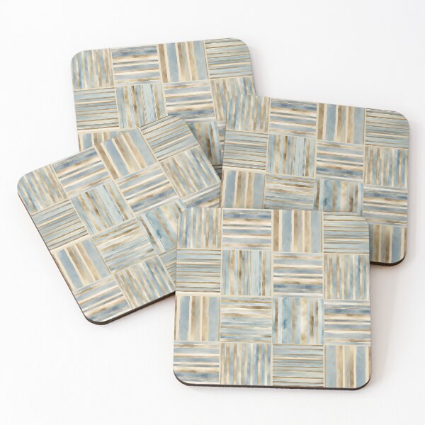 Item preview, Simpatico - Watercolor stripes in blue and gold designed and sold by thecrunchyflea.