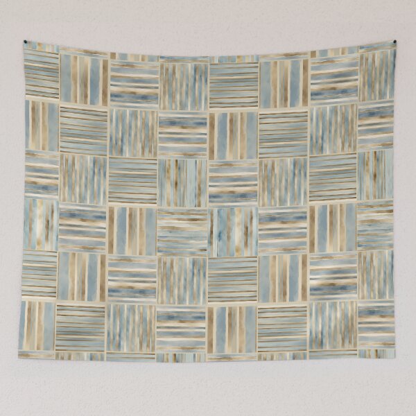 Item preview, Simpatico - Watercolor stripes in blue and gold designed and sold by thecrunchyflea.