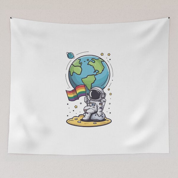 Item preview, We are all human LGBTQIA+ Pride Astronaut designed and sold by HandicraftArt.