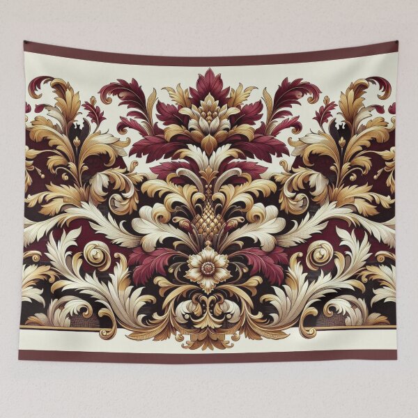 Item preview, Maroon, Gold & Cream Damask designed and sold by DesignsByPrnces.
