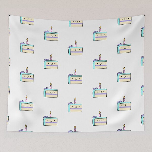 Item preview, Kawaii Blue Birthday Cake Slice designed and sold by kawaiilife.