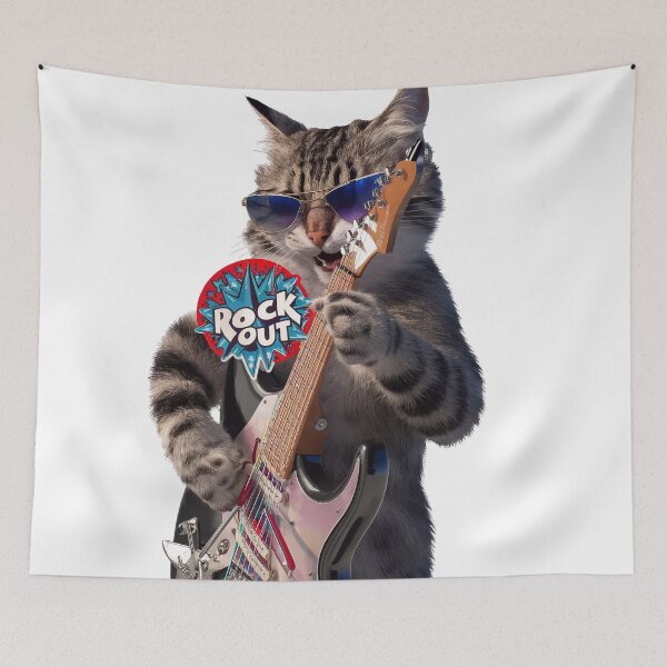 Item preview, Rock and roll cat designed and sold by Tajdi.