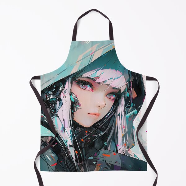 Item preview, Futuristic Neon Cyber Anime Girl designed and sold by bubblegoth.