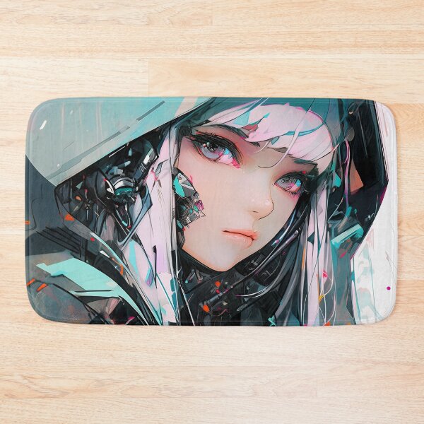 Item preview, Futuristic Neon Cyber Anime Girl designed and sold by bubblegoth.