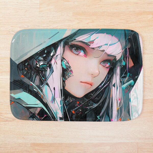 Item preview, Futuristic Neon Cyber Anime Girl designed and sold by bubblegoth.