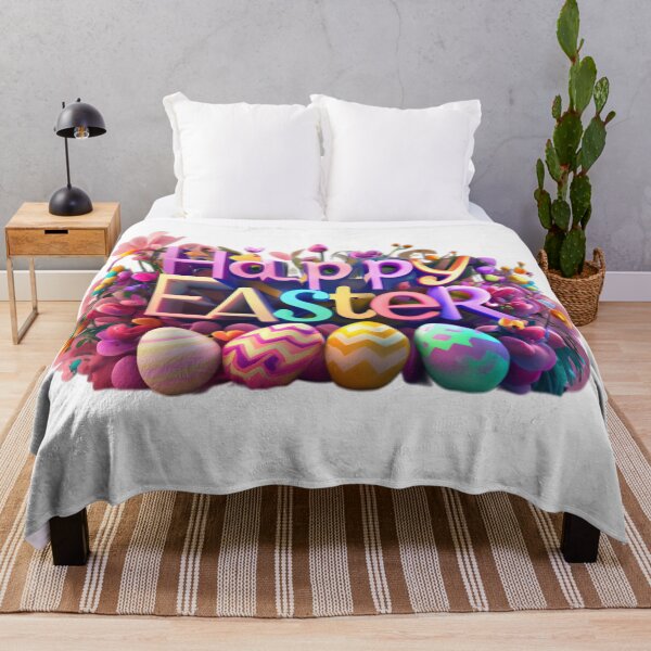 Item preview, happy easter day inscription and colored eggs designed and sold by Expressions-Sel.