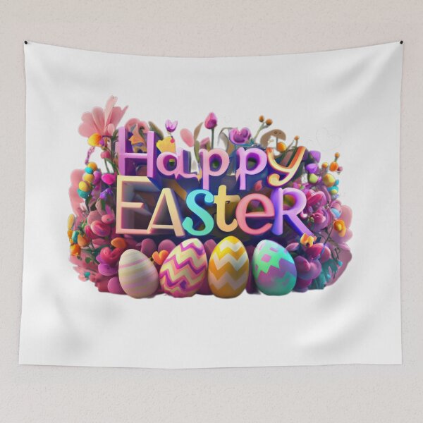 Item preview, happy easter day  inscription and colored eggs designed and sold by Expressions-Sel.