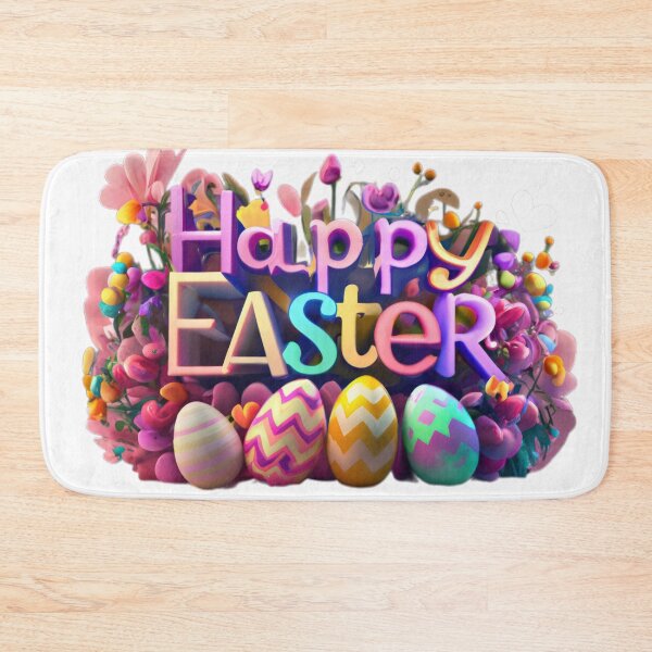 Item preview, happy easter day  inscription and colored eggs designed and sold by Expressions-Sel.