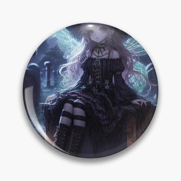 Item preview, a cute gothic fairy sitting on a headstone, in a graveyard at night 4 designed and sold by NightmareDream.