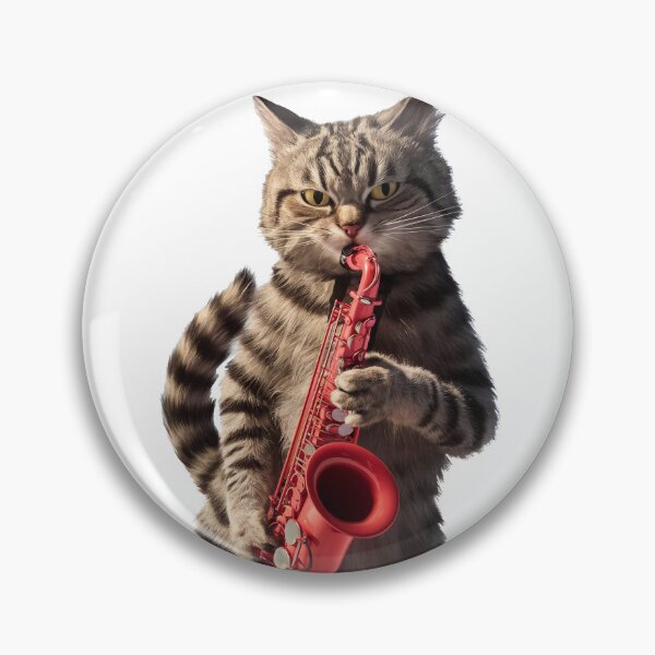 Item preview, Cat playing saxopone designed and sold by Tajdi.