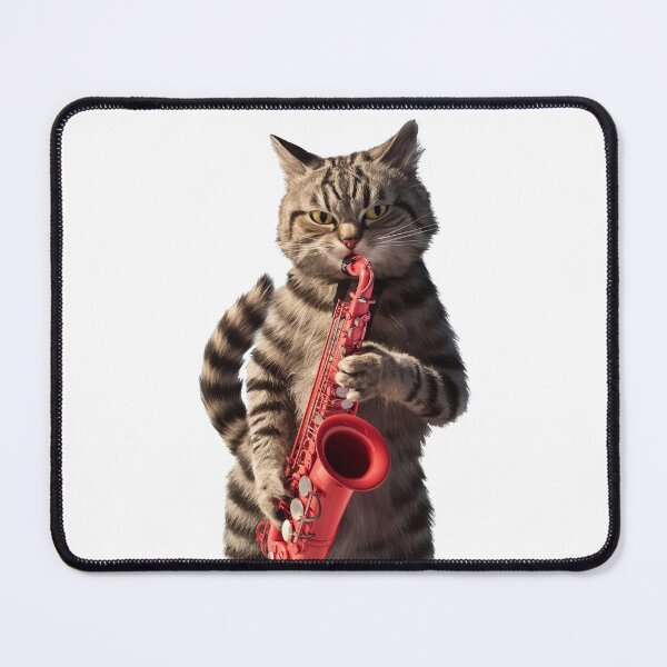 Item preview, Cat playing saxopone designed and sold by Tajdi.