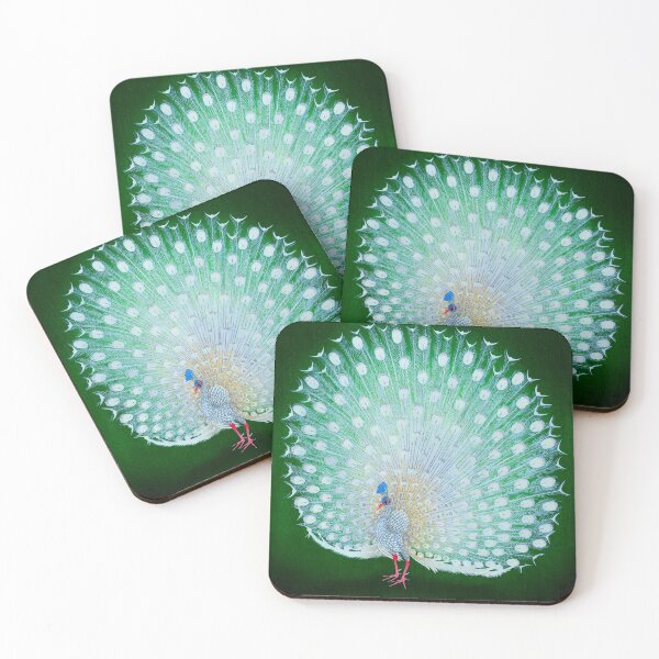 Item preview, Peacock Rich Green 1925 Ohara Koson Japan designed and sold by RocketshipRetro.