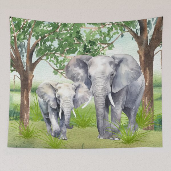 Item preview, Elephants with Foliage designed and sold by WhiteSoftPetals.