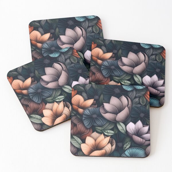 Item preview, Dark floral elegant pattern for printing designed and sold by Artkitokri.