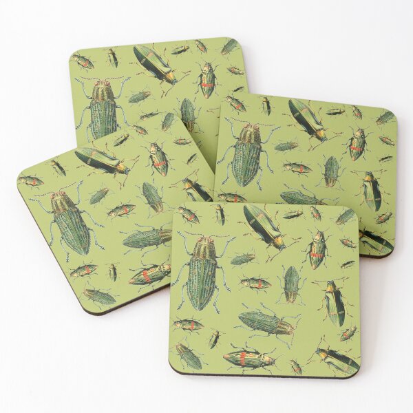 Item preview, Green beetles 13 designed and sold by Lacebark.