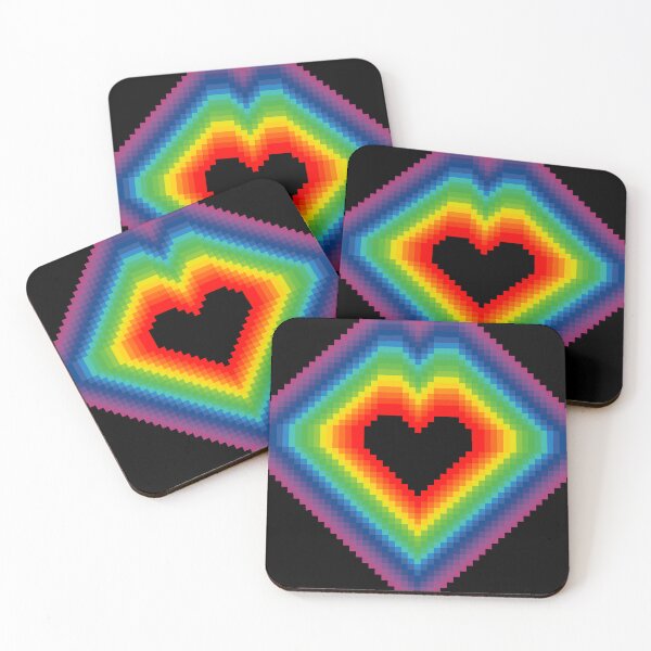 Item preview, Valentine pix, the pixelated rainbow heart from ByteMode designed and sold by ByteMode.