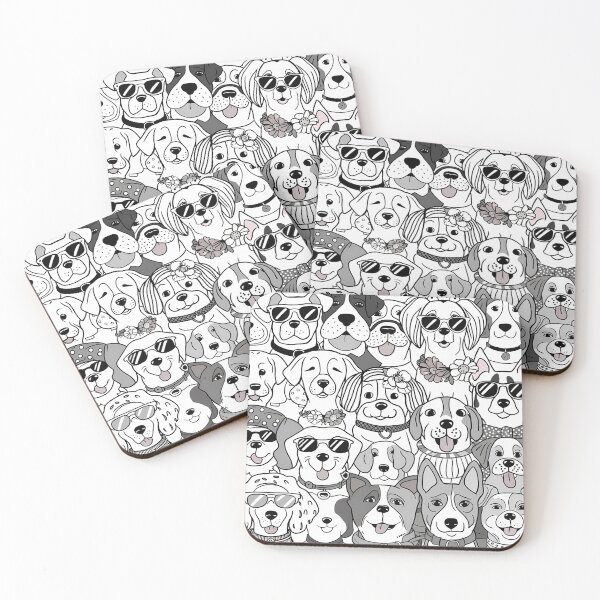 Item preview, Cute black and white dogs pattern designed and sold by Haji  Kamora.