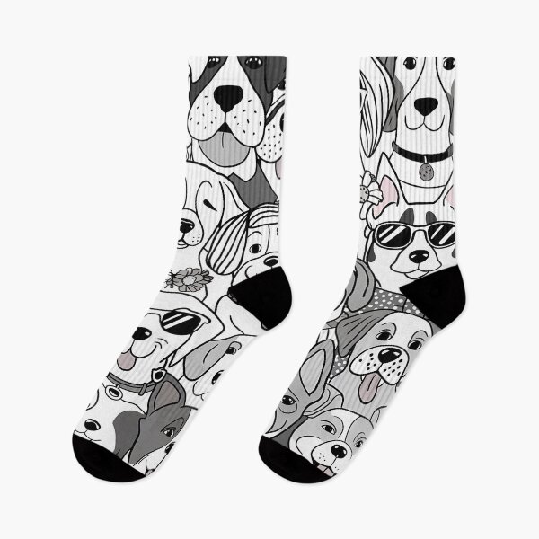 Item preview, Cute black and white dogs pattern designed and sold by Haji  Kamora.