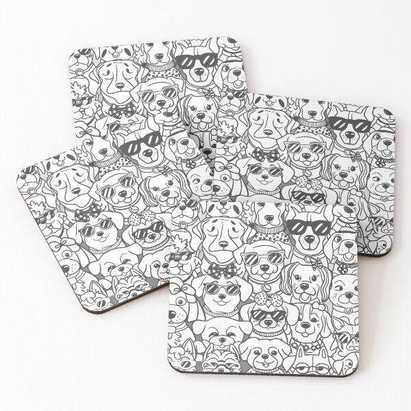 Item preview, Cute black and white dogs pattern designed and sold by Haji  Kamora.