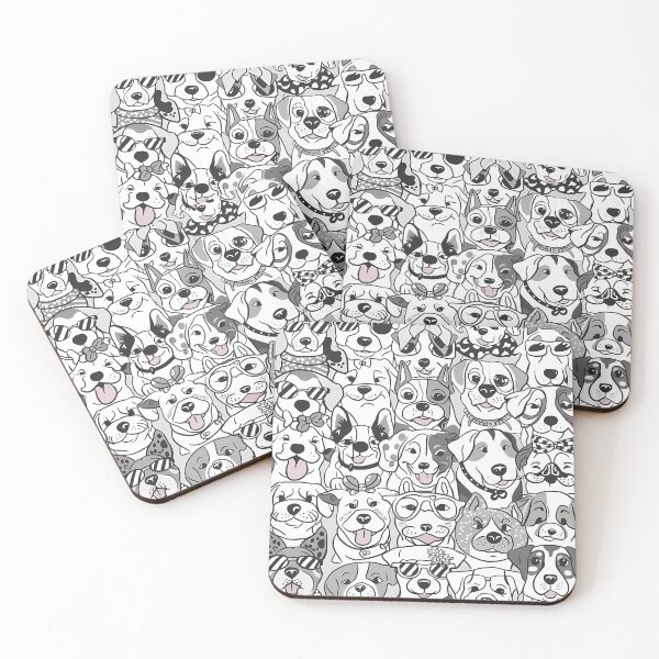 Item preview, Cute black and white dogs pattern designed and sold by Haji  Kamora.