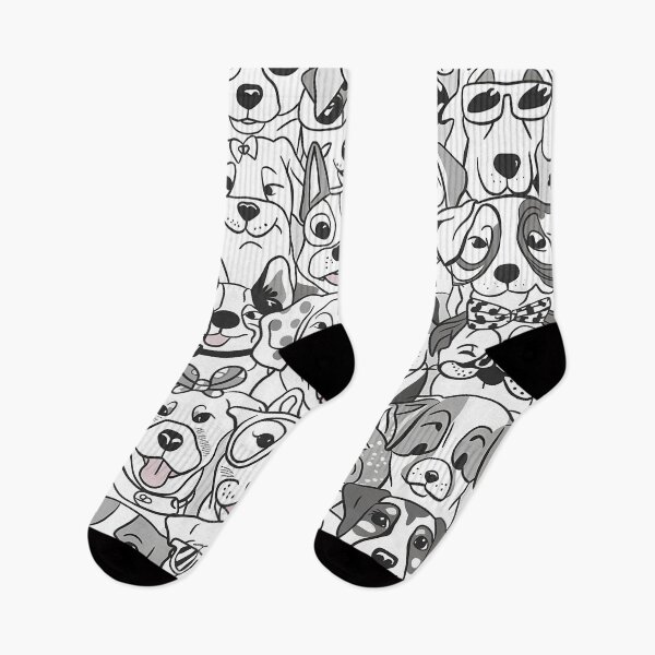 Item preview, Cute black and white dogs pattern designed and sold by Haji  Kamora.