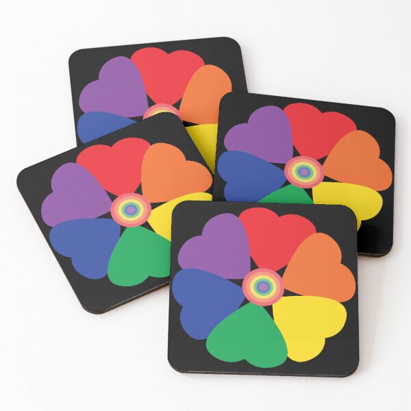 Item preview, LGBTQ Pride rainbow heart flower designed and sold by NobizArtwerkz.