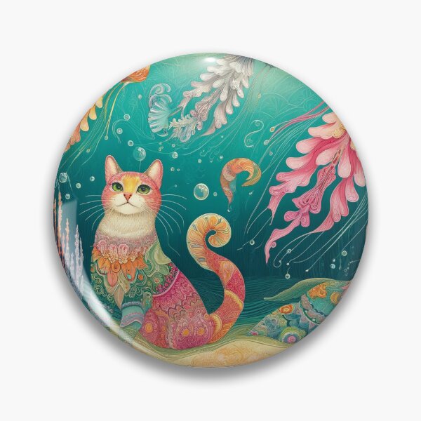 Item preview, Oceanic Dreams - Gatos y medusas designed and sold by RetroPop23.