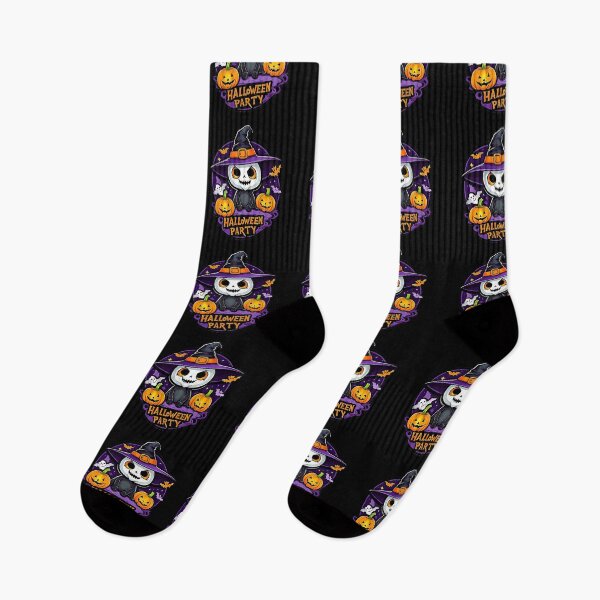 Item preview, Funny Halloween Party skeleton wizard surrounded by pumpkins,bats and ghosts. designed and sold by Giulivo Store Graphic.