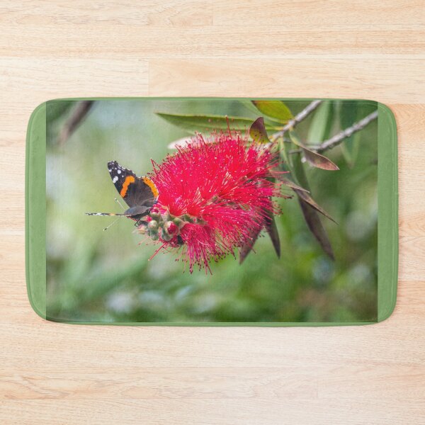 Item preview, Red Admiral On A Red Bottlebrush Bloom designed and sold by Debra Martz.