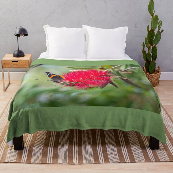 Item preview, Red Admiral On A Red Bottlebrush Bloom designed and sold by Debra Martz.