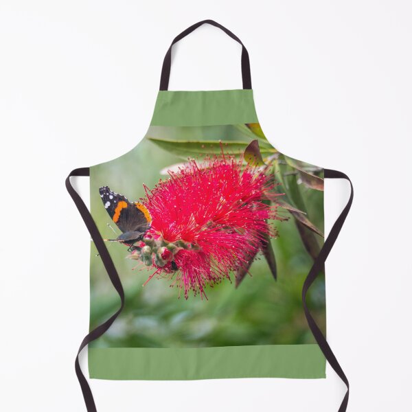 Item preview, Red Admiral On A Red Bottlebrush Bloom designed and sold by Debra Martz.
