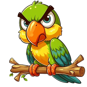 Artwork thumbnail, Angry Parrot - Cartoon by PrintspireArts
