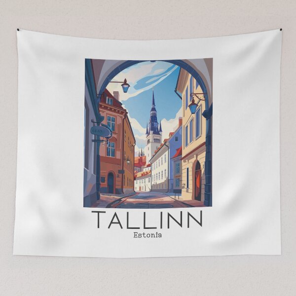 Item preview, A Vintage Travel Illustration of Tallinn - Estonia  designed and sold by GoodOldVintage.