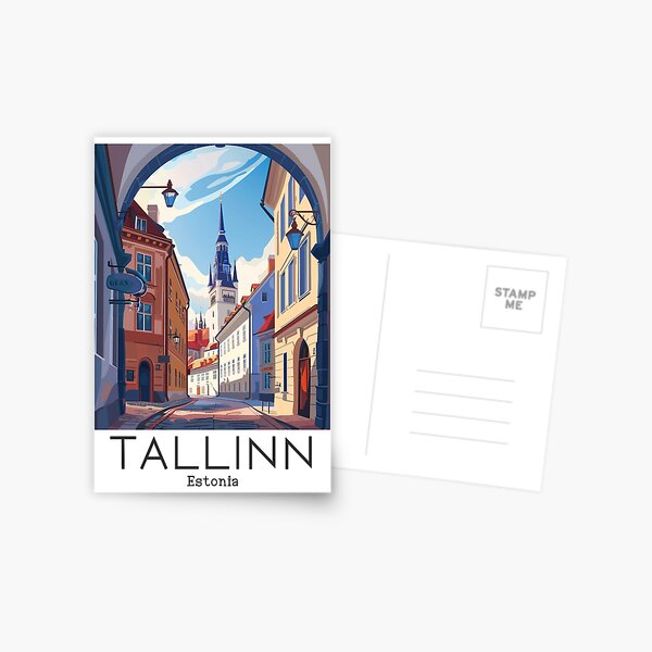 Item preview, A Vintage Travel Illustration of Tallinn - Estonia  designed and sold by GoodOldVintage.