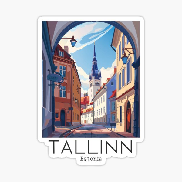 Artikel-Vorschau von Eine Vintage-Reiseillustration von Tallinn - Estland, designt und verkauft von GoodOldVintage.