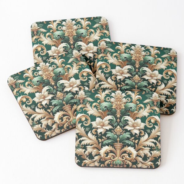 Item preview, Emerald Green & Gold Damask designed and sold by DesignsByPrnces.
