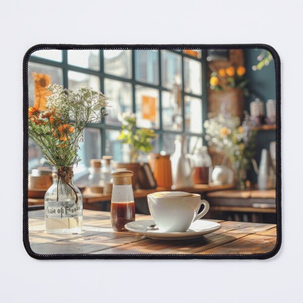 Item preview, Wooden Table With Cup of Coffee in the Restaurant designed and sold by frequent-art.