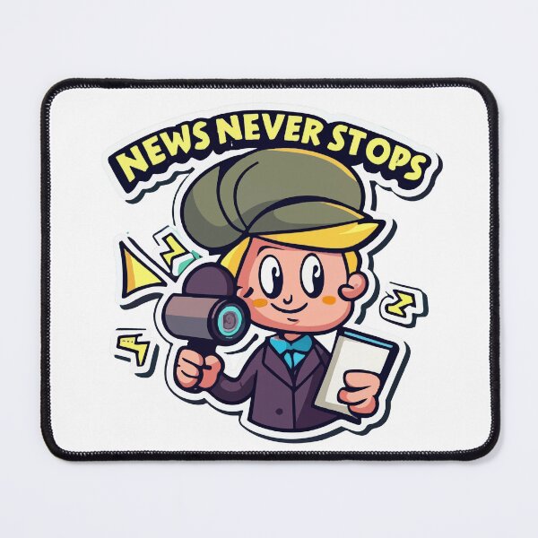 Item preview, Cartoon Reporter 'News Never Stops' Comic Style designed and sold by NiftyWrx.