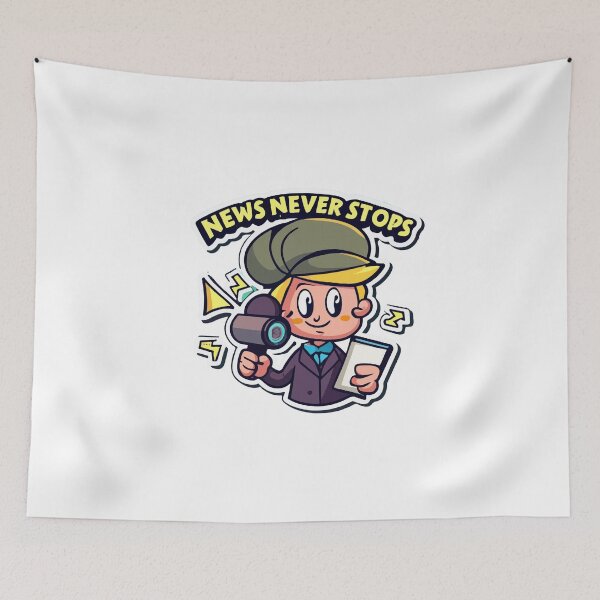 Item preview, Cartoon Reporter 'News Never Stops' Comic Style designed and sold by NiftyWrx.