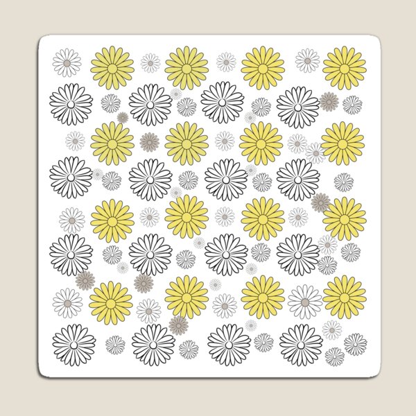 Item preview,  Yellow and white floral digital design designed and sold by FunPrintCraft.
