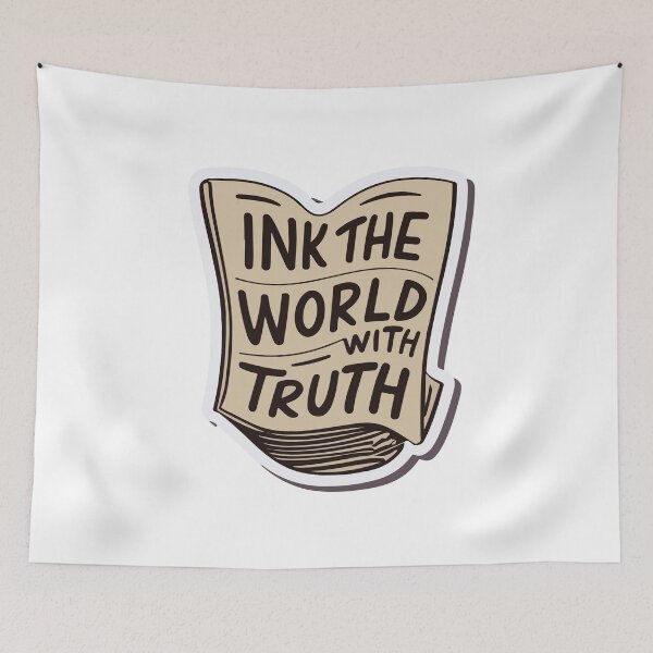 Item preview, Ink the World with Truth - Retro Journalism designed and sold by NiftyWrx.