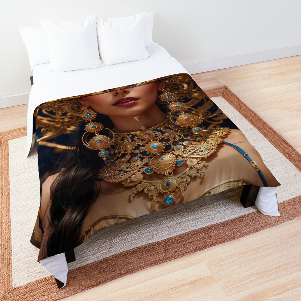 She The Bringer Of Worlds Stunning AI Concept Art Portrait by Xzendor7 Decorative Comforter