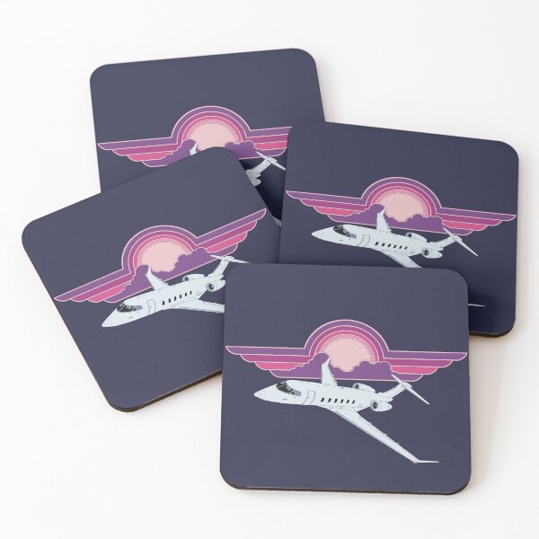 Item preview, Bombardier Challenger 350 Jet Sunset Pilot Wings Retro Aviation Design designed and sold by skye-studio.