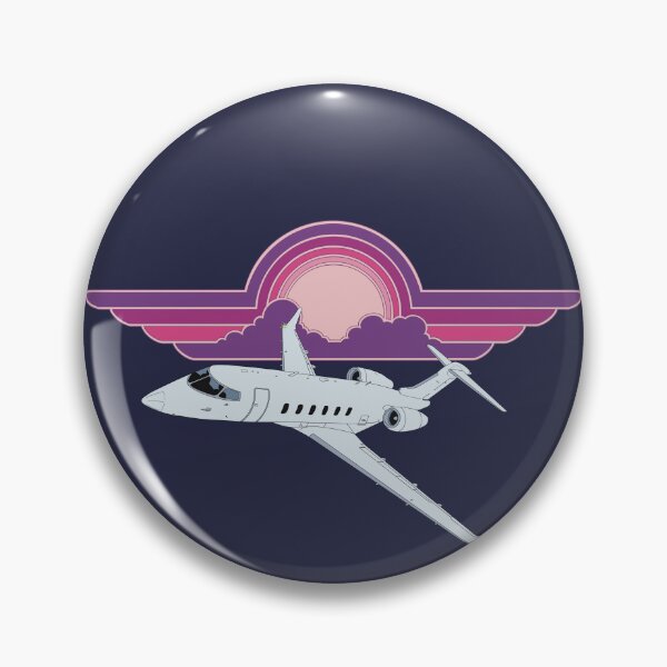 Item preview, Bombardier Challenger 350 Jet Sunset Pilot Wings Retro Aviation Design designed and sold by skye-studio.